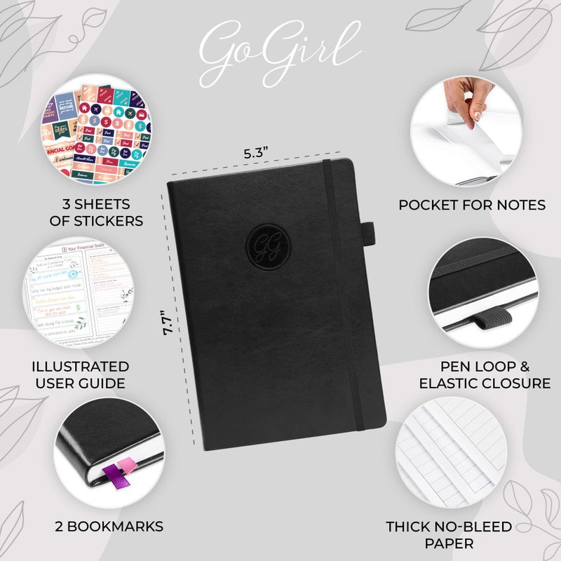 GoGirl Budget Planner - Monthly Financial Planner Organizer Budget Book. Expense Tracker Notebook Journal to Control Money  Compact (Black) - Image 2
